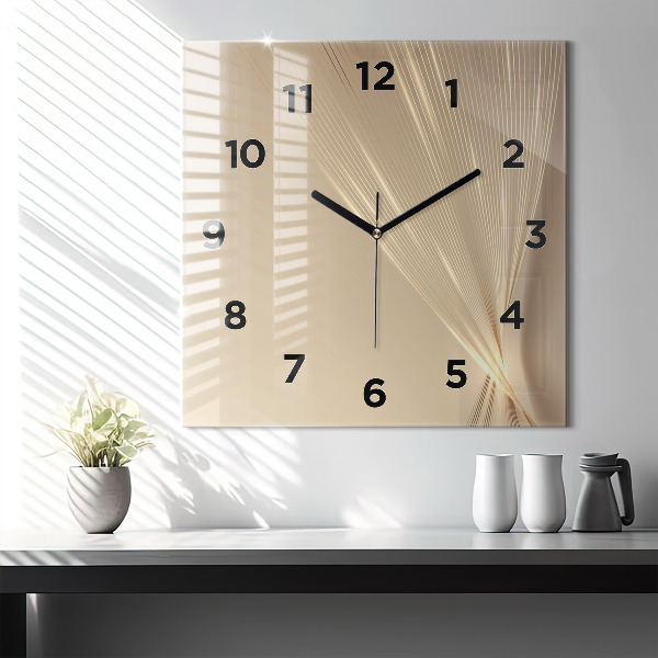 Square glass wall clock Abstract light