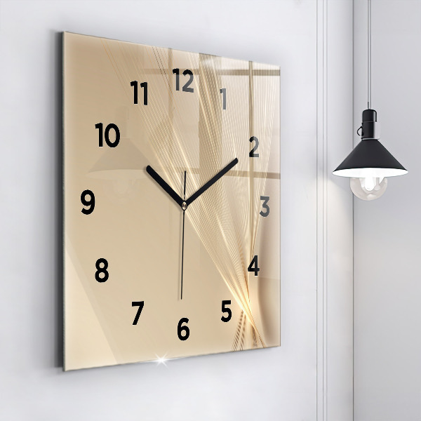 Square glass wall clock Abstract light