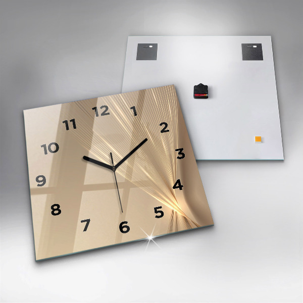Square glass wall clock Abstract light