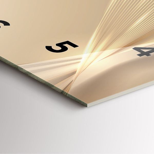 Square glass wall clock Abstract light