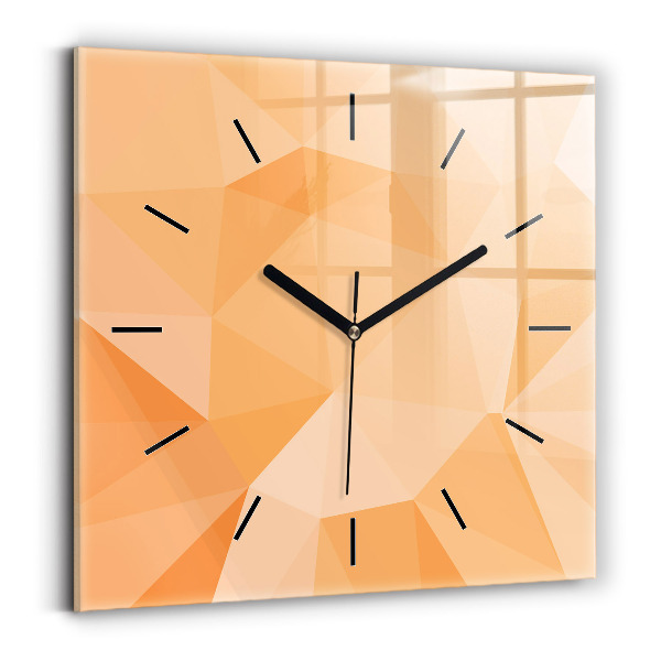 Square glass wall clock Abstraction triangles