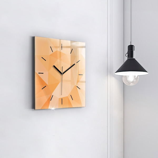 Square glass wall clock Abstraction triangles