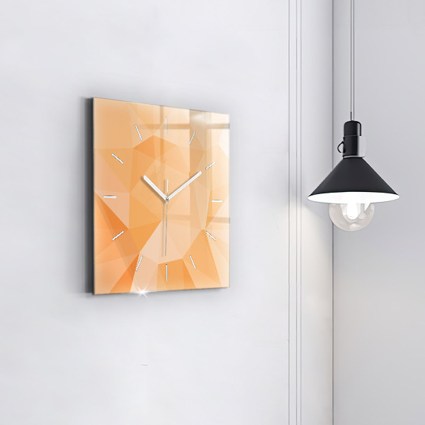 Square glass wall clock Abstraction triangles