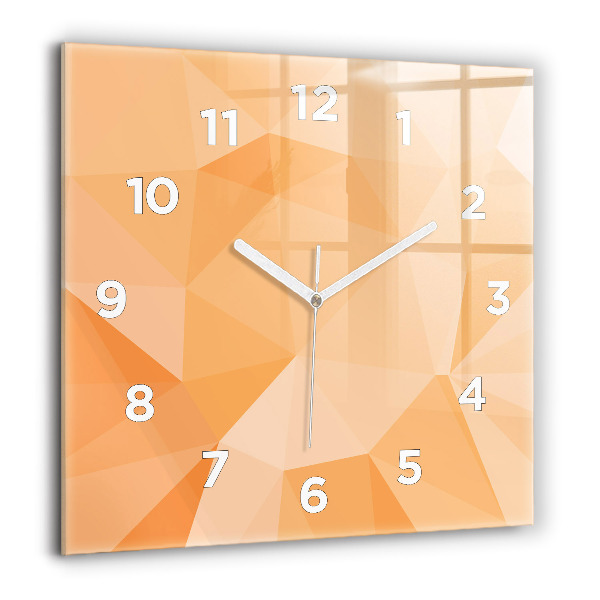 Square glass wall clock Abstraction triangles