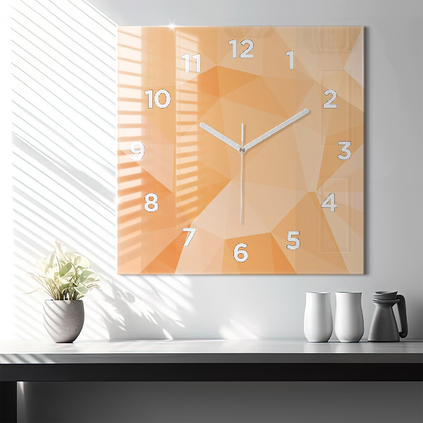 Square glass wall clock Abstraction triangles