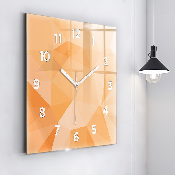Square glass wall clock Abstraction triangles