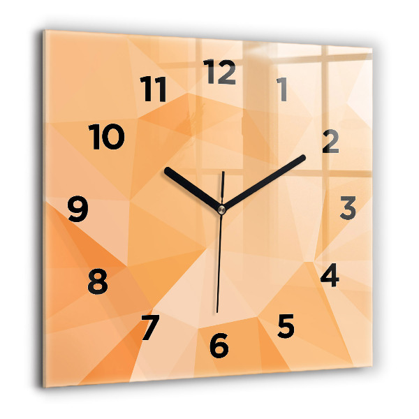 Square glass wall clock Abstraction triangles