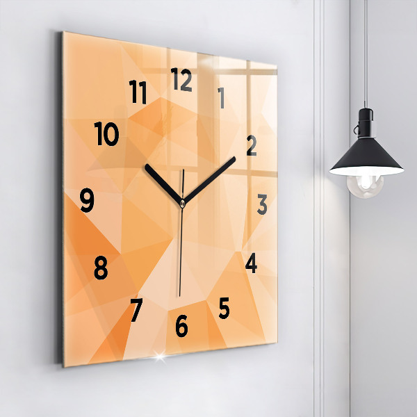 Square glass wall clock Abstraction triangles