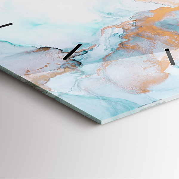 Square glass wall clock Abstract painting