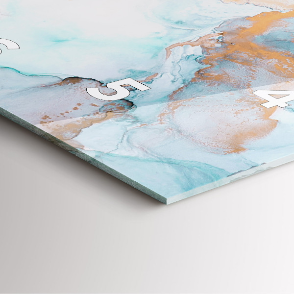 Square glass wall clock Abstract painting