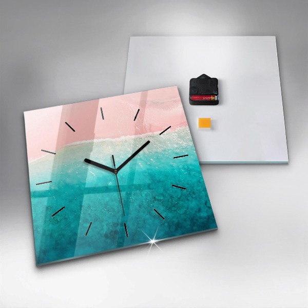 Square glass wall clock Beach sea sand