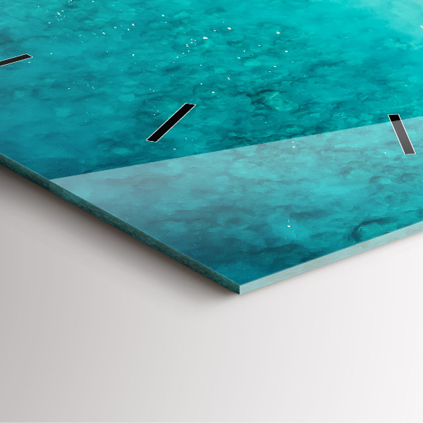 Square glass wall clock Beach sea sand