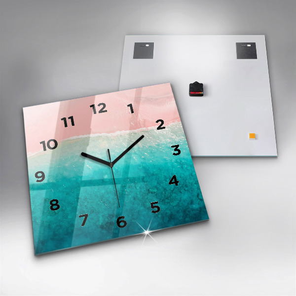 Square glass wall clock Beach sea sand