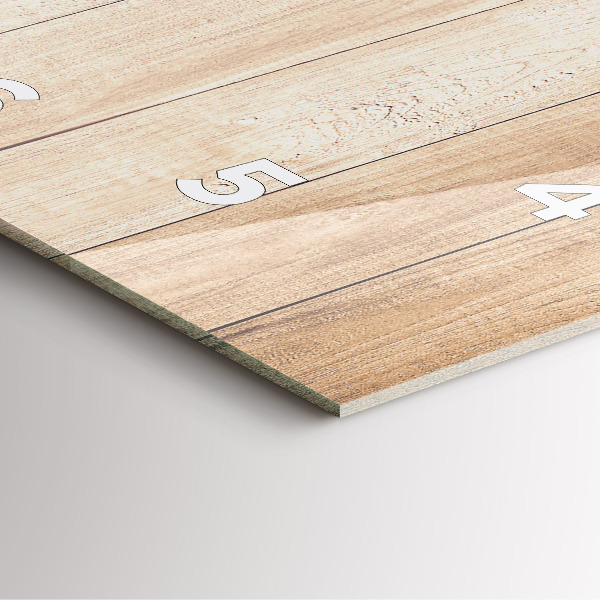 Square glass wall clock Wooden texture