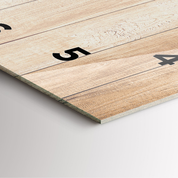 Square glass wall clock Wooden texture