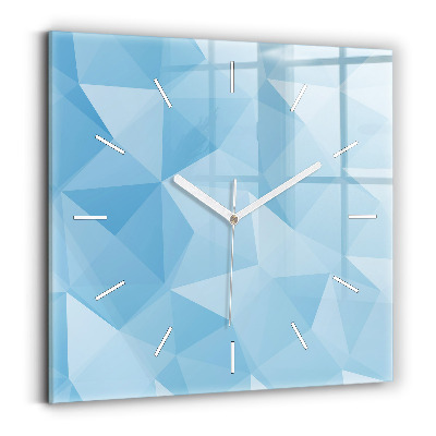 Square glass wall clock Triangles abstract