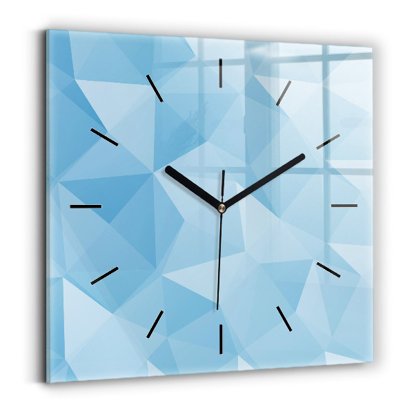Square glass wall clock Triangles abstract