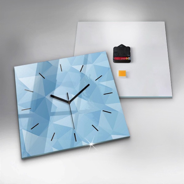 Square glass wall clock Triangles abstract