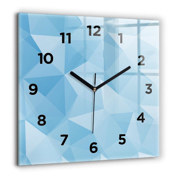 Square glass wall clock Triangles abstract