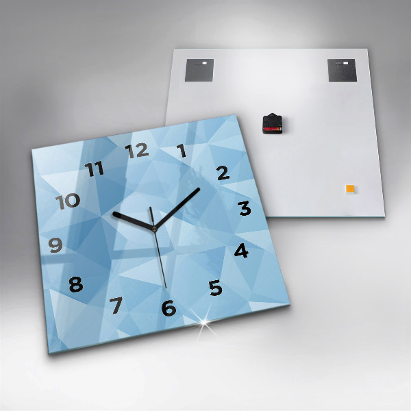 Square glass wall clock Triangles abstract