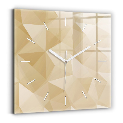 Square glass wall clock Triangles abstract