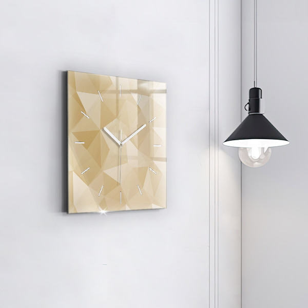 Square glass wall clock Triangles abstract