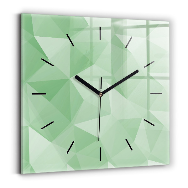 Square glass wall clock Triangles abstract