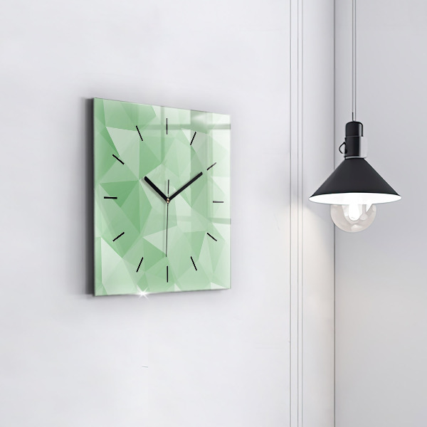 Square glass wall clock Triangles abstract