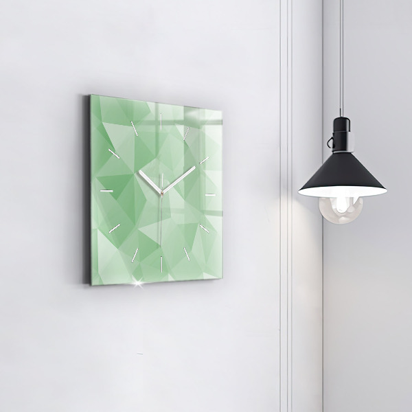 Square glass wall clock Triangles abstract