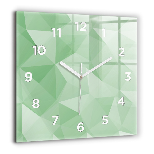 Square glass wall clock Triangles abstract