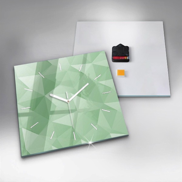 Square glass wall clock Triangles abstract