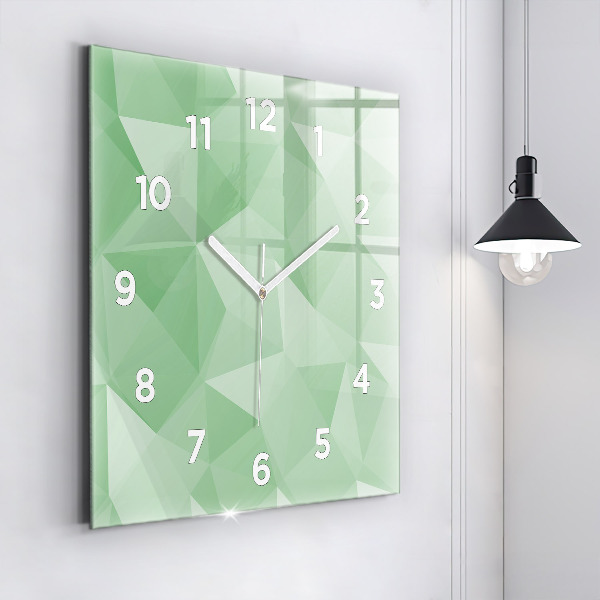 Square glass wall clock Triangles abstract