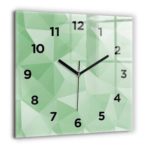 Square glass wall clock Triangles abstract