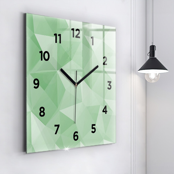 Square glass wall clock Triangles abstract
