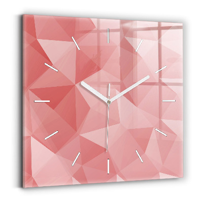 Square glass wall clock Triangles abstract