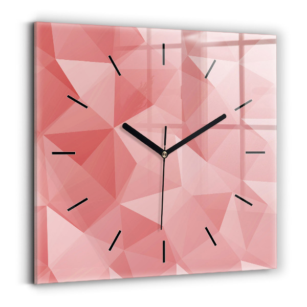 Square glass wall clock Triangles abstract