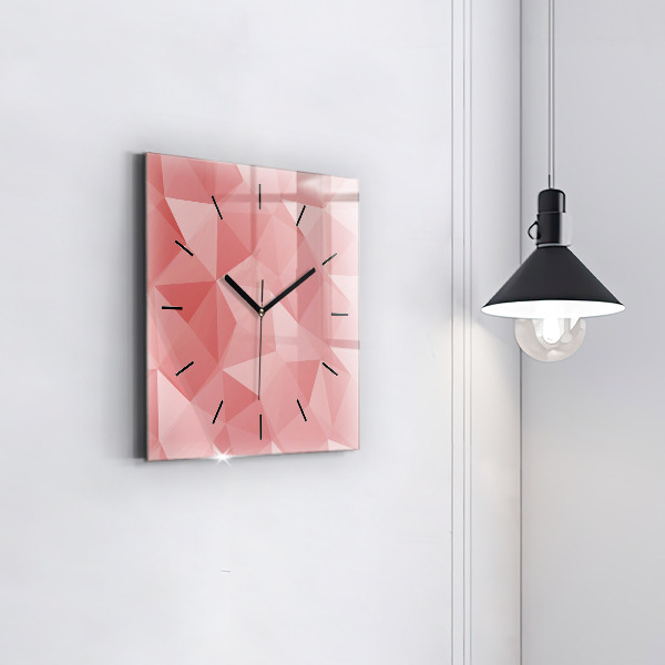 Square glass wall clock Triangles abstract