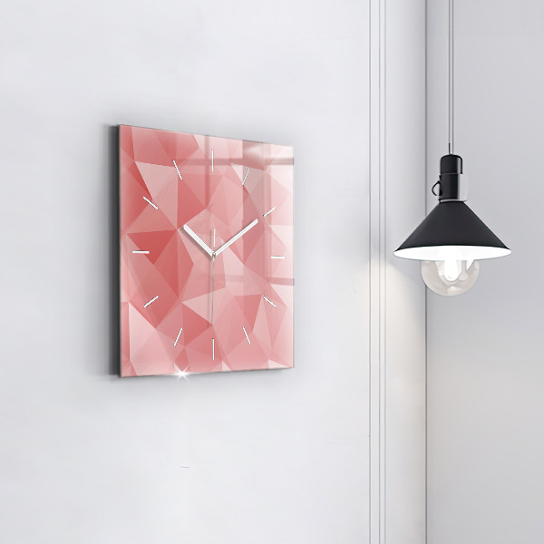 Square glass wall clock Triangles abstract