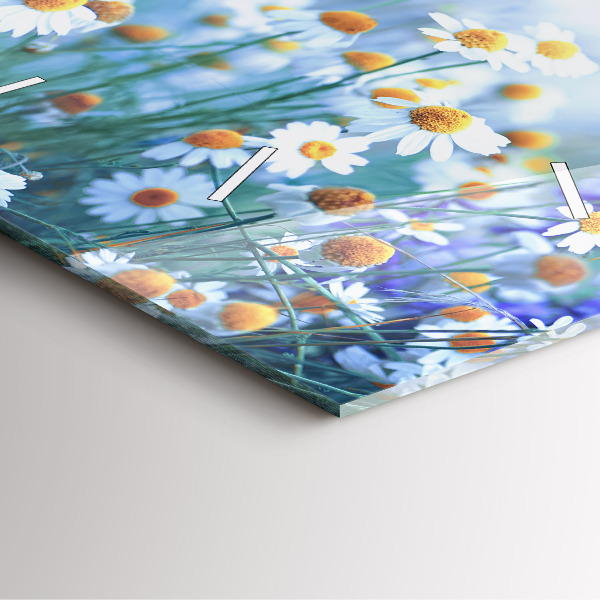 Square glass wall clock Butterfly in the meadow