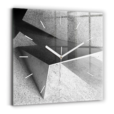 Square glass wall clock Abstraction triangles
