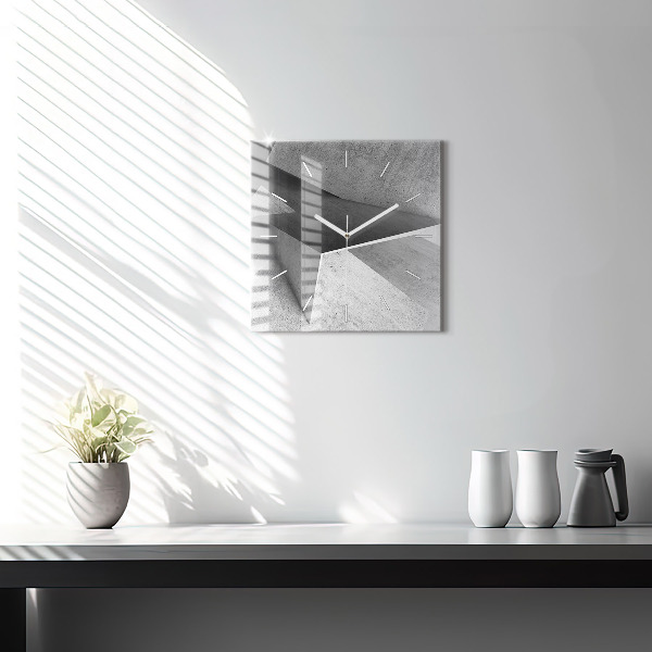 Square glass wall clock Abstraction triangles