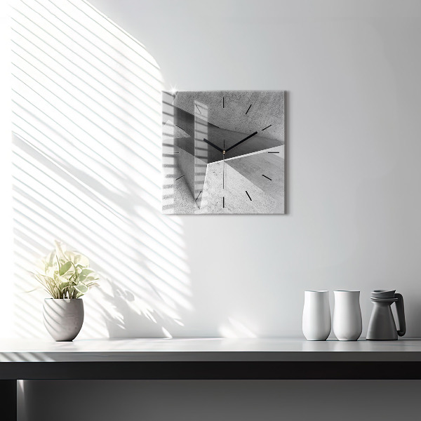Square glass wall clock Abstraction triangles