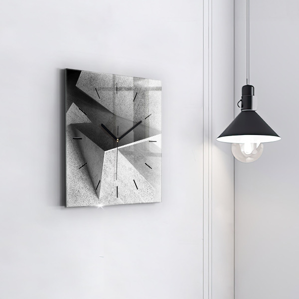Square glass wall clock Abstraction triangles