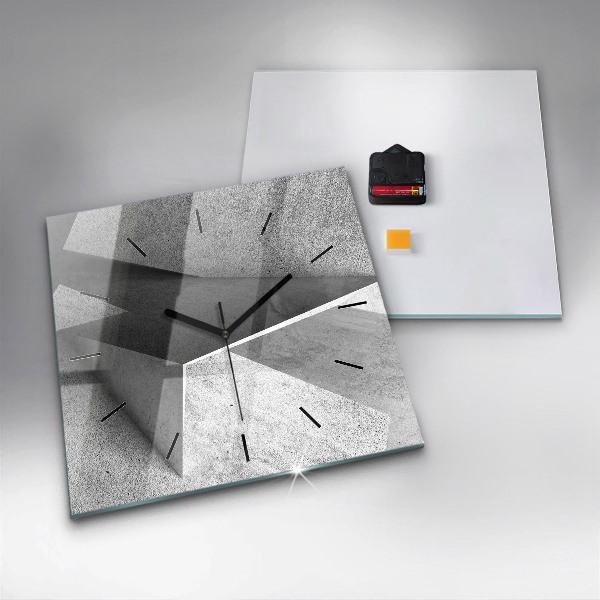 Square glass wall clock Abstraction triangles