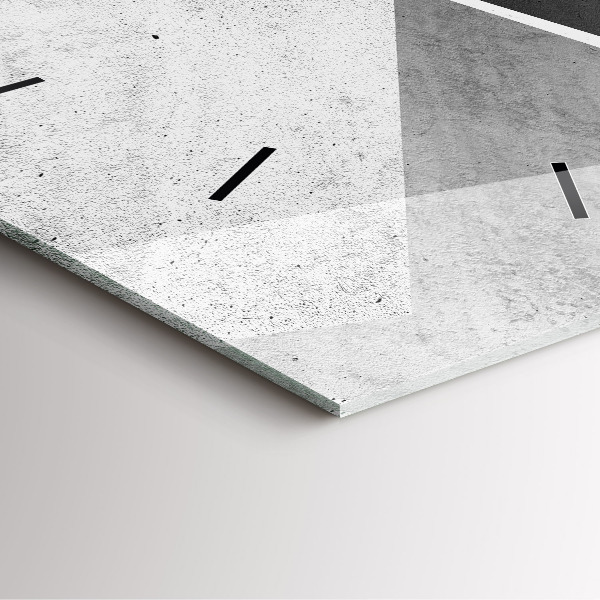 Square glass wall clock Abstraction triangles