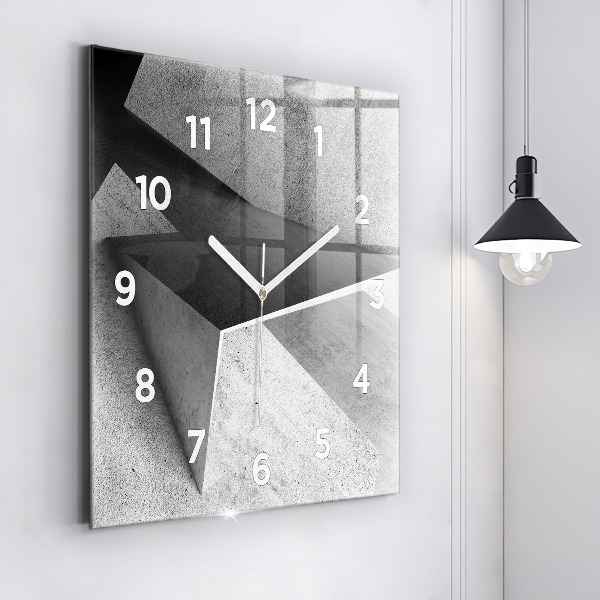 Square glass wall clock Abstraction triangles