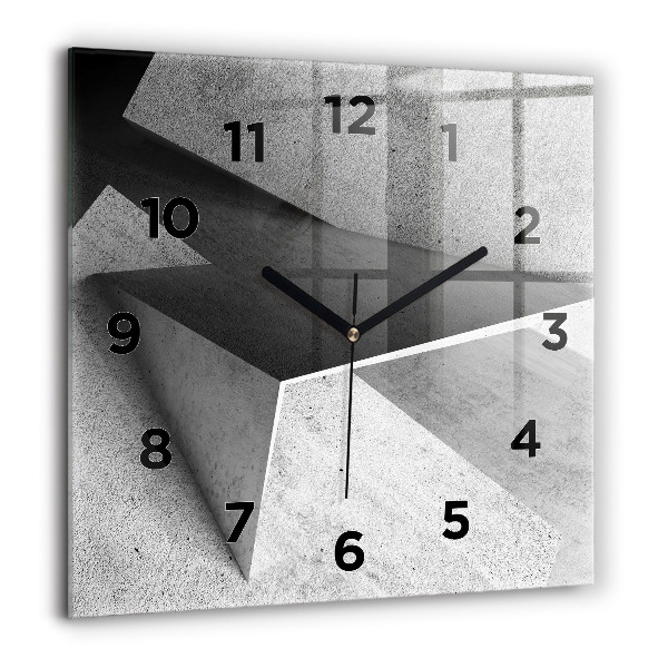 Square glass wall clock Abstraction triangles