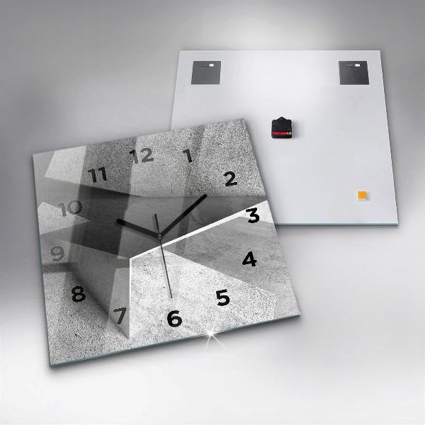 Square glass wall clock Abstraction triangles
