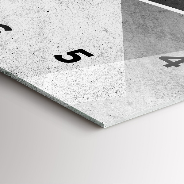 Square glass wall clock Abstraction triangles