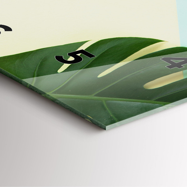 Square glass wall clock Monstera leaves